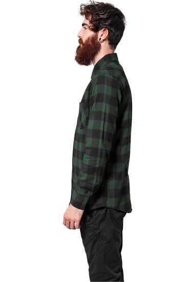 Рубашка URBAN CLASSICS Checked Flanell Shirt (Black/Forest)