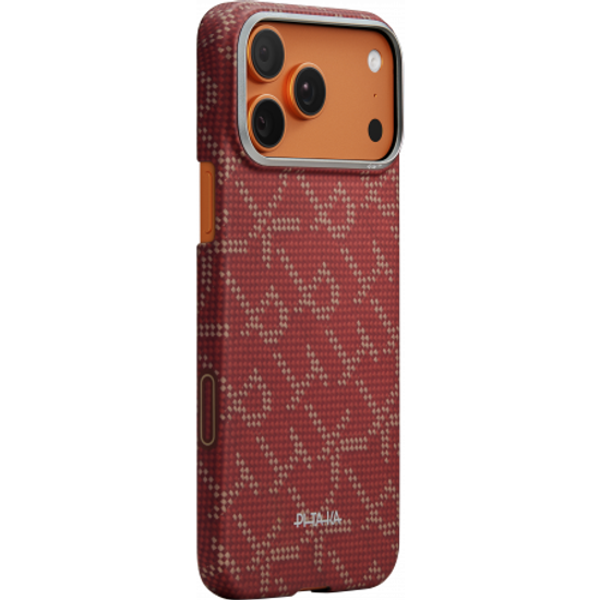 Чехол Pitaka Monogram Ultra-Slim Case для iPhone 17 Pro, красно-золотой