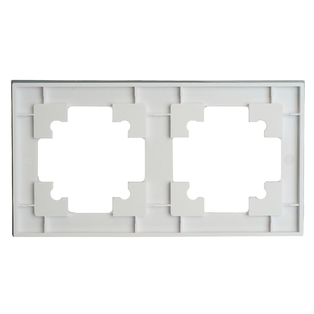 Рамка 2-местная, стекло, STEKKER ,GFR00-7002-01М, серия Катрин, белый матовый 49595