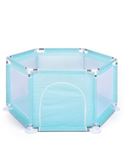 Манеж детский шестигранный (113*130*65) цвет бирюзовый (М8-4)
