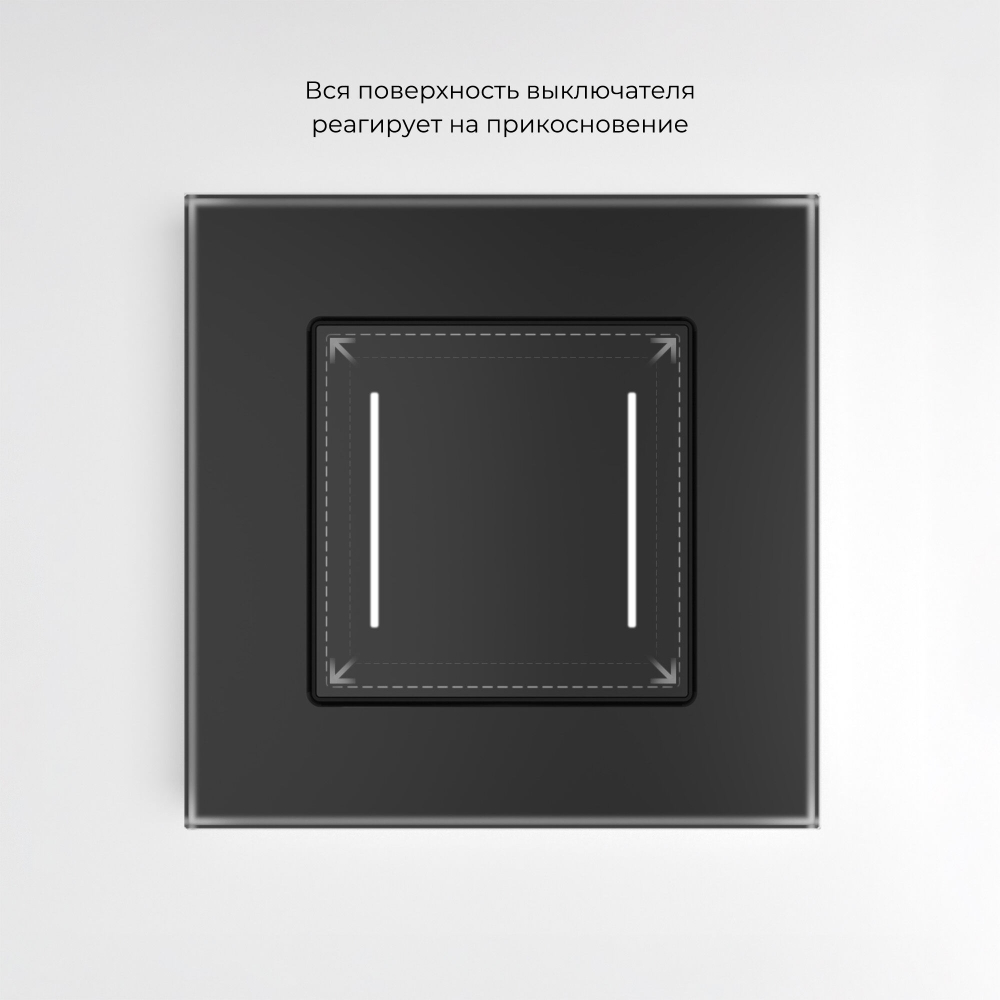 Сенсорный выключатель двухклавишный с подсветкой (черный) W4522008
