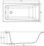 Ванна прямоугольная LORENA 140x70