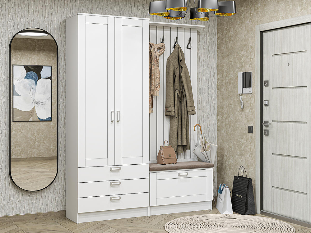 Прихожая Стиль-03 White Silk Белый