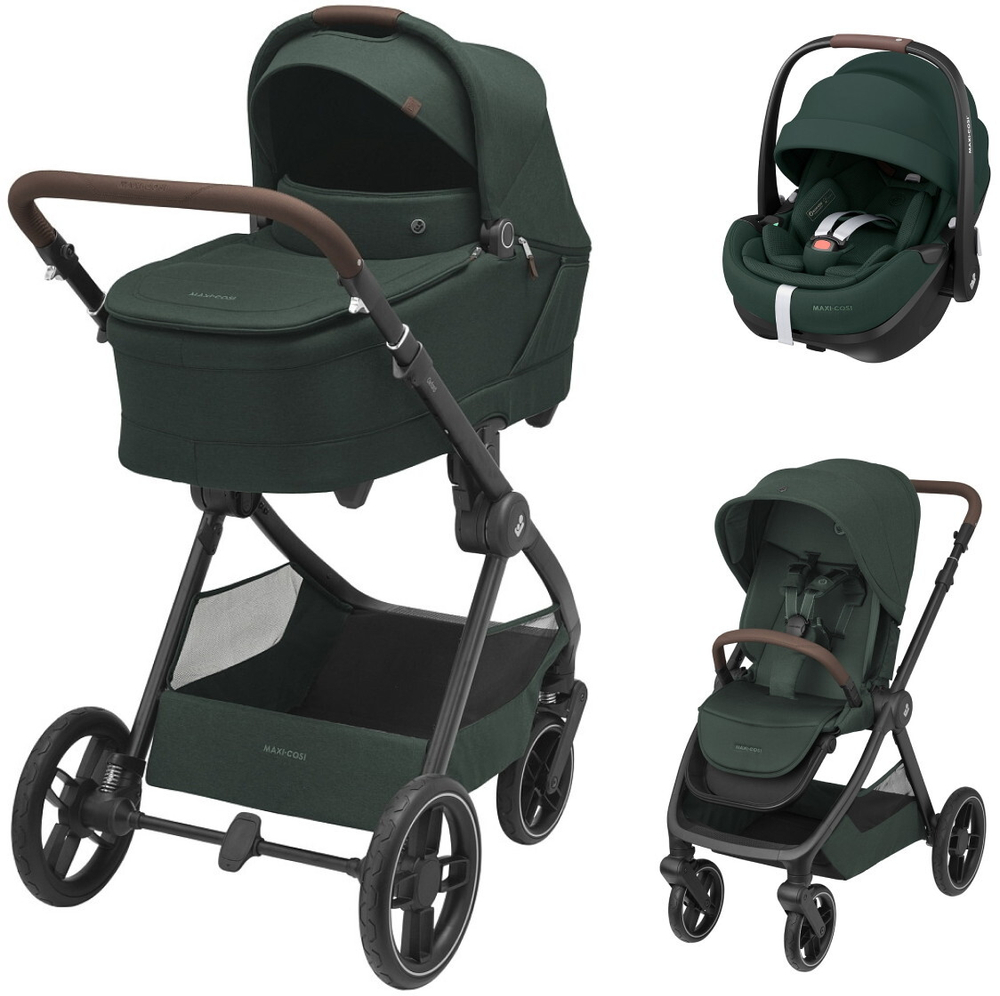 Коляска детская Maxi-Cosi Oxford Plus 3 в 1 с автокреслом Pebble 360 Pro Twillic Green 1978403110 Twillic Green/Зеленый