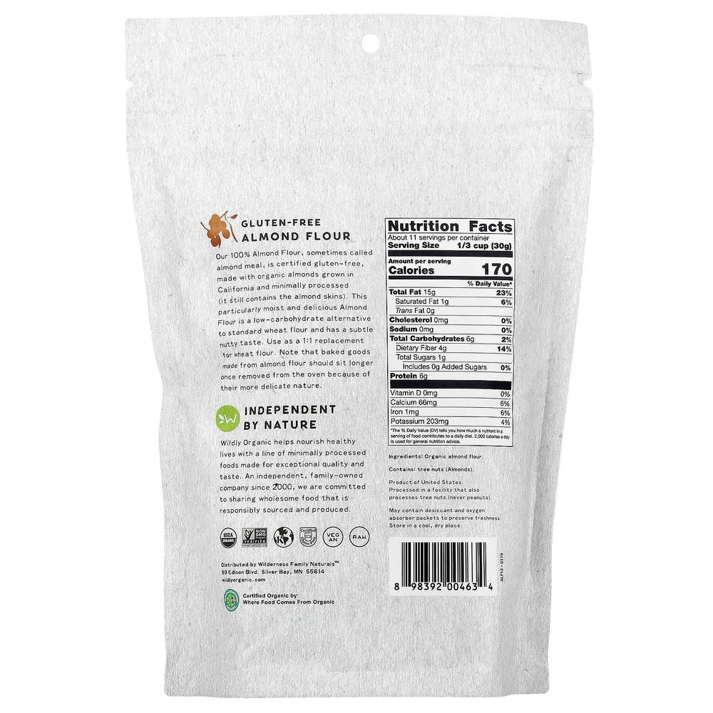 Wildly Organic, Миндальная мука без глютена, 340 г (12 унций)