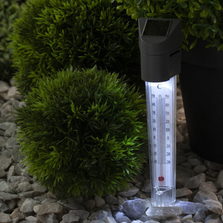 ERATR024-02 ЭРА Садовый светильник-градусник на солнечной батарее, сталь, пластик, серый, 33 см