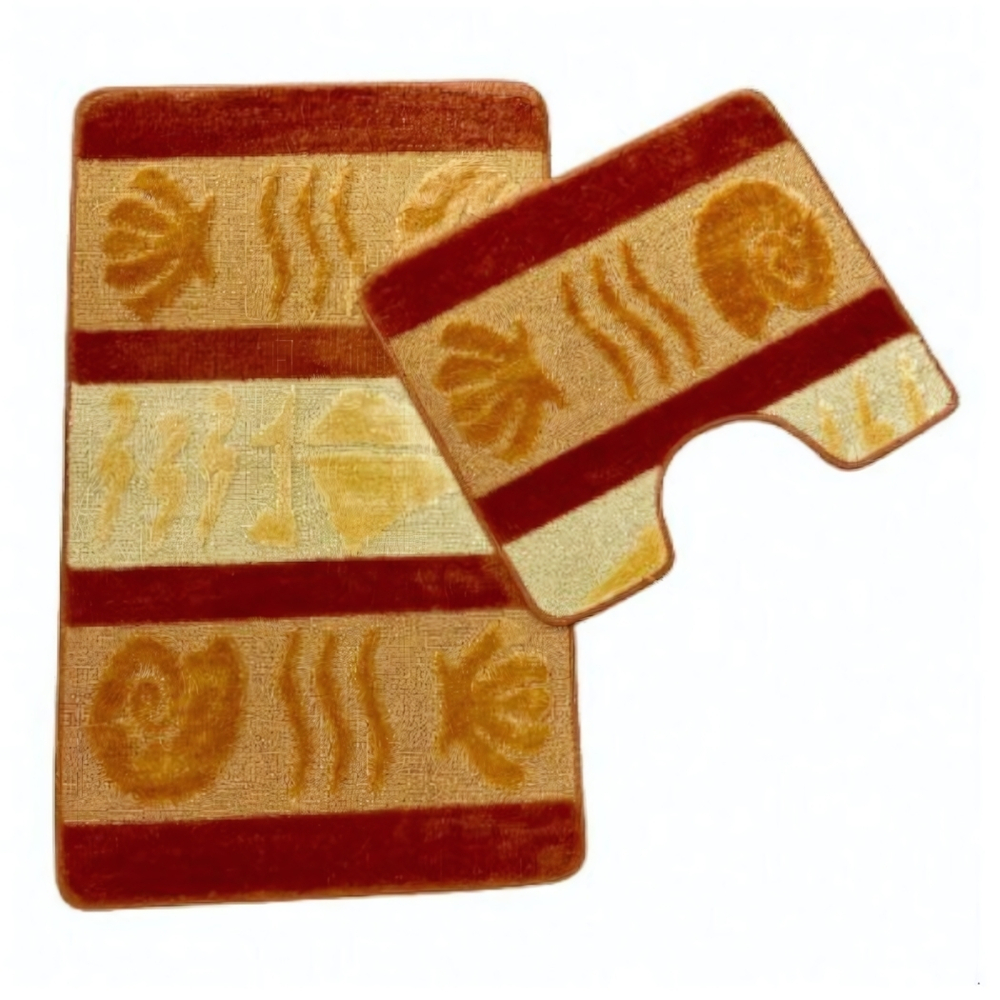 Набор ковриков для ванной комнаты ZALEL "HURREM" 2 предмета 60*100+50*60 Brik кирпичный