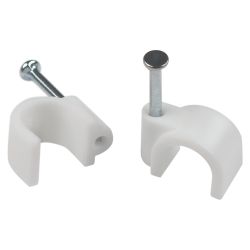 Скоба пластиковая ЭРА NO-225-280 крепежная круглая 10 мм белая (10 шт/уп)