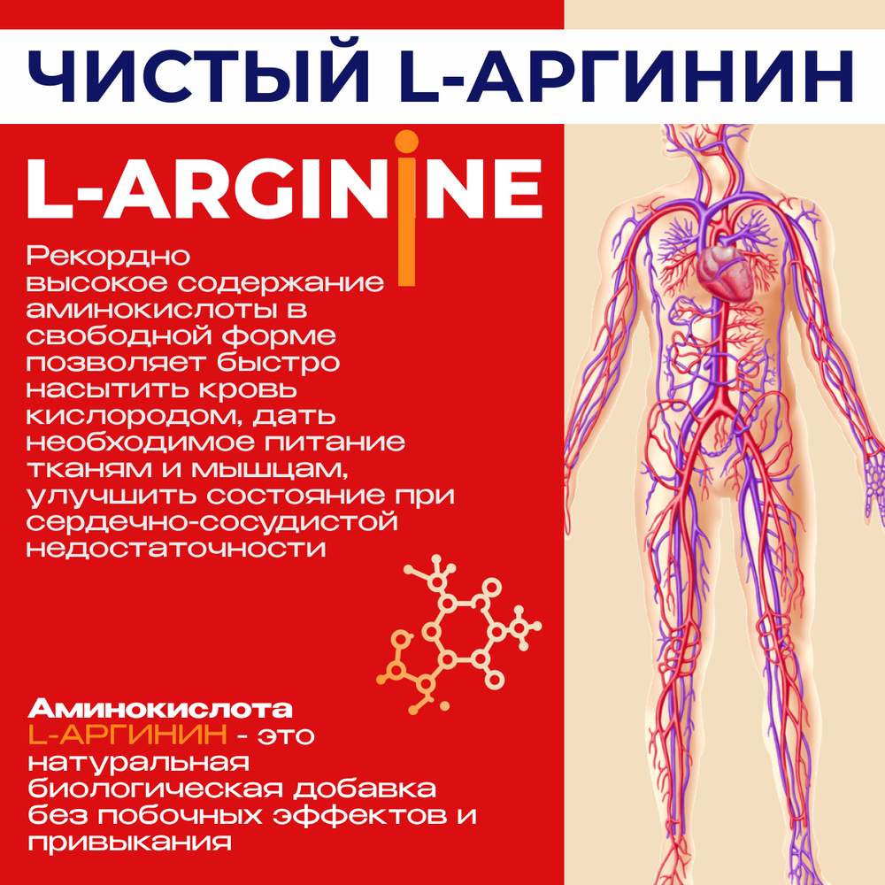 L-Аргинин: аминокислота для здоровья сердца и сосудов