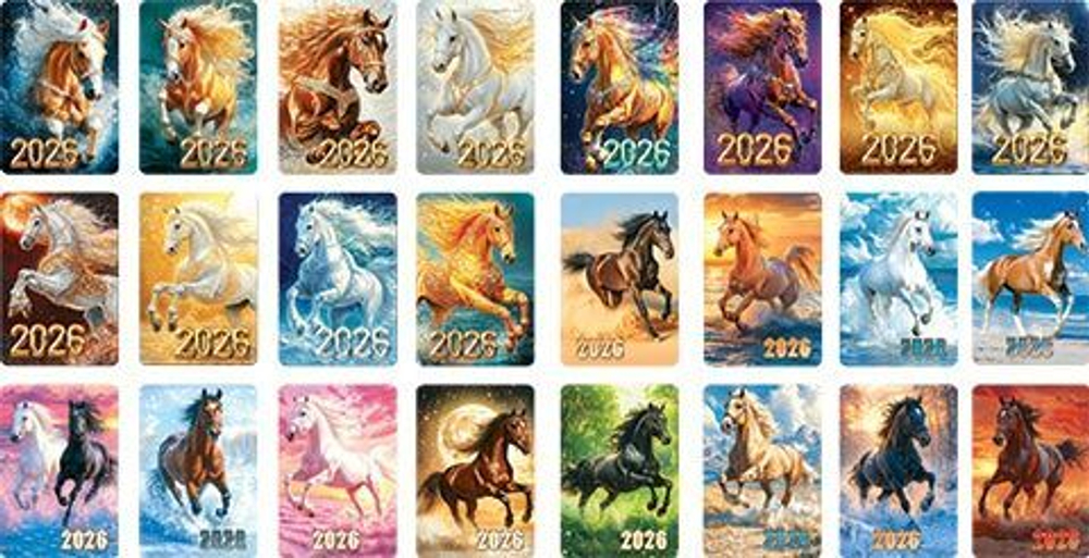 Календарь карманный на 2026 год "Новогодний" 24шт в уп