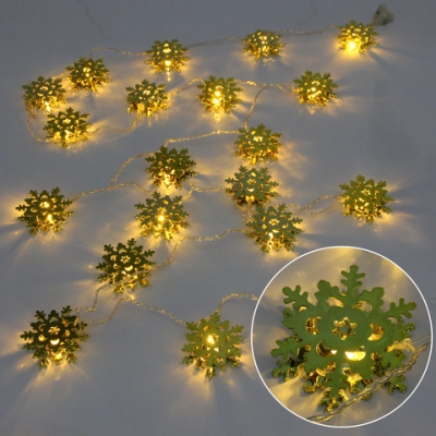 Гирлянда для дома «Золотая снежинка» 4м 20 ламп LED, 6,3 см прозр.пров.,1 реж, IP-20, Теплый белый (возможность соединения)