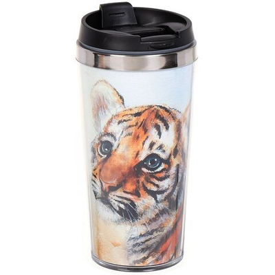 Термокружка пластик, 0.42 л, Daniks, Тигренок, FD-06-11