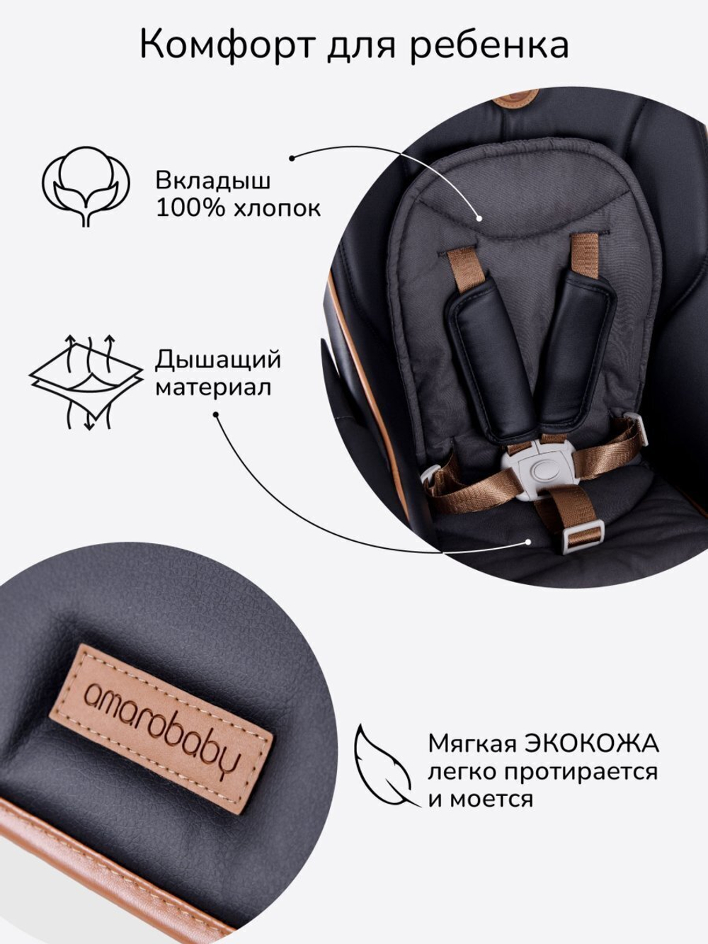 Стульчик детский для кормления Amarobaby, Elegant
