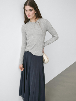 Massimo Dutti Футболка с длинными рукавами, серый меланж