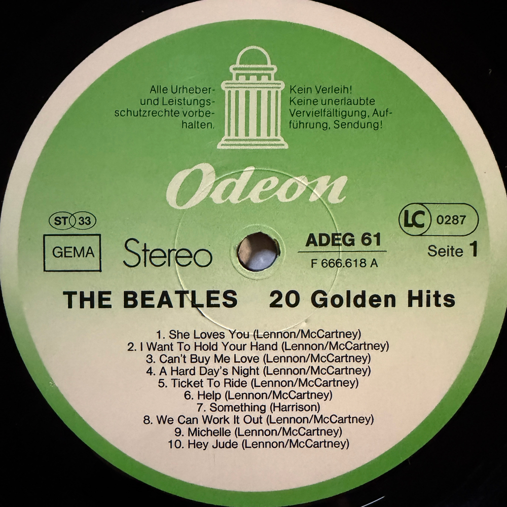 The Beatles ‎– 20 Golden Hits (германия 1979г.)