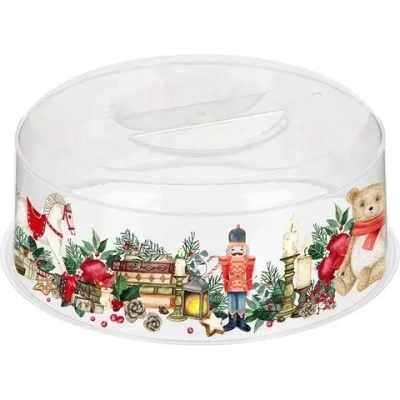 Крышка для СВЧ D250мм с декором Игрушки, Бесцветный