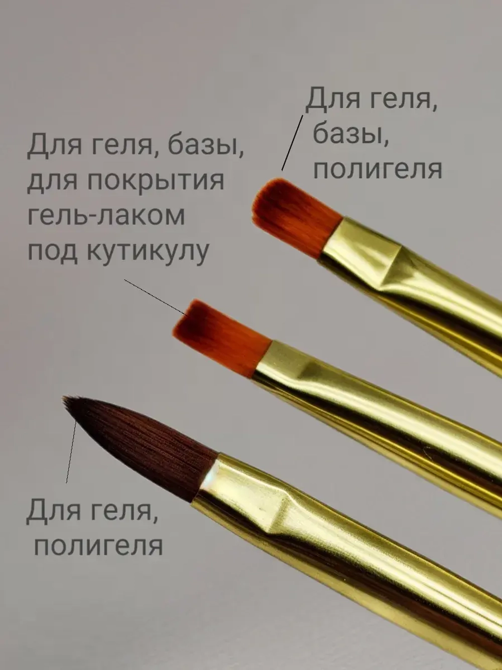 Набор кистей для маникюра (3 шт)