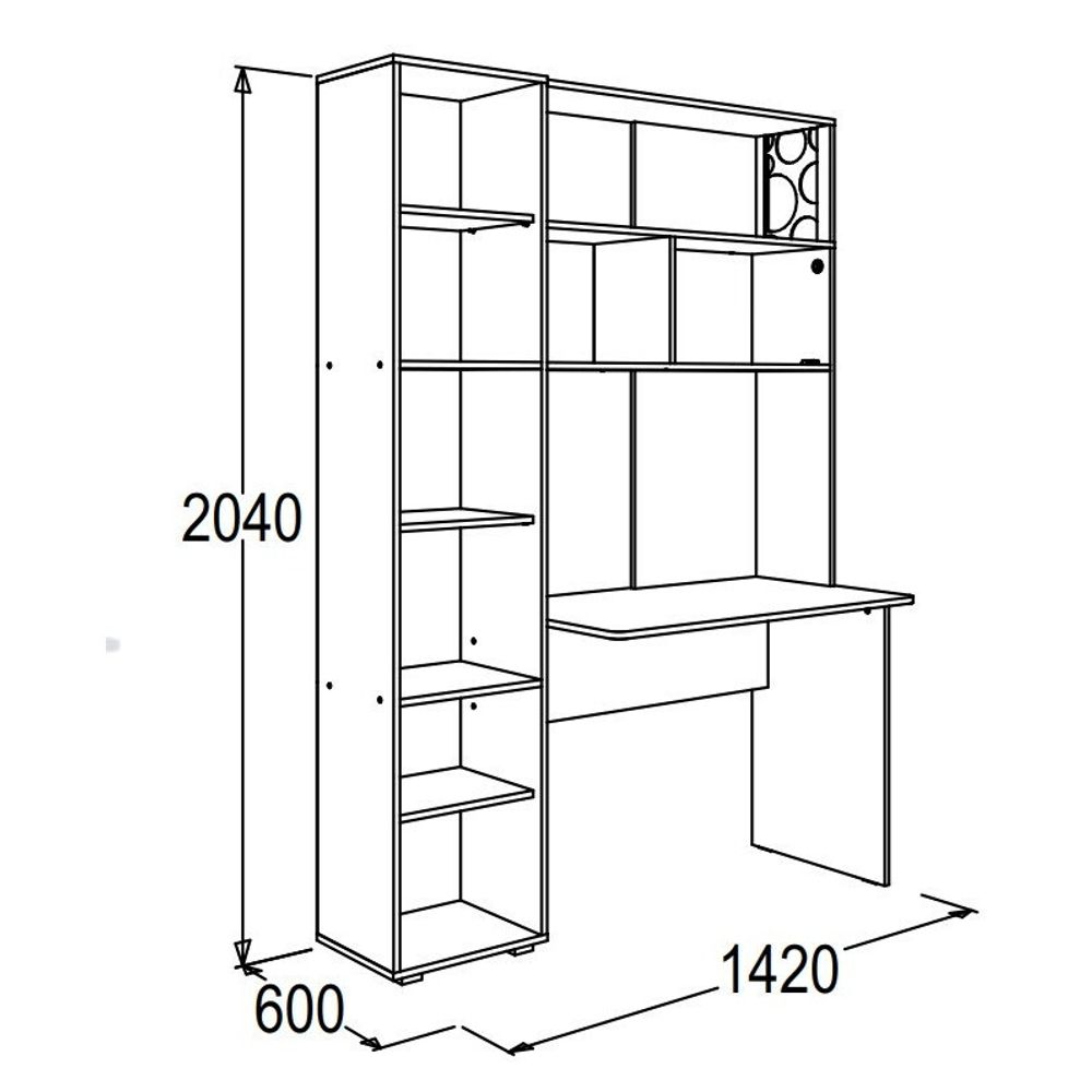 Уголок школьника Омега 16 стол писменный с надстройкой