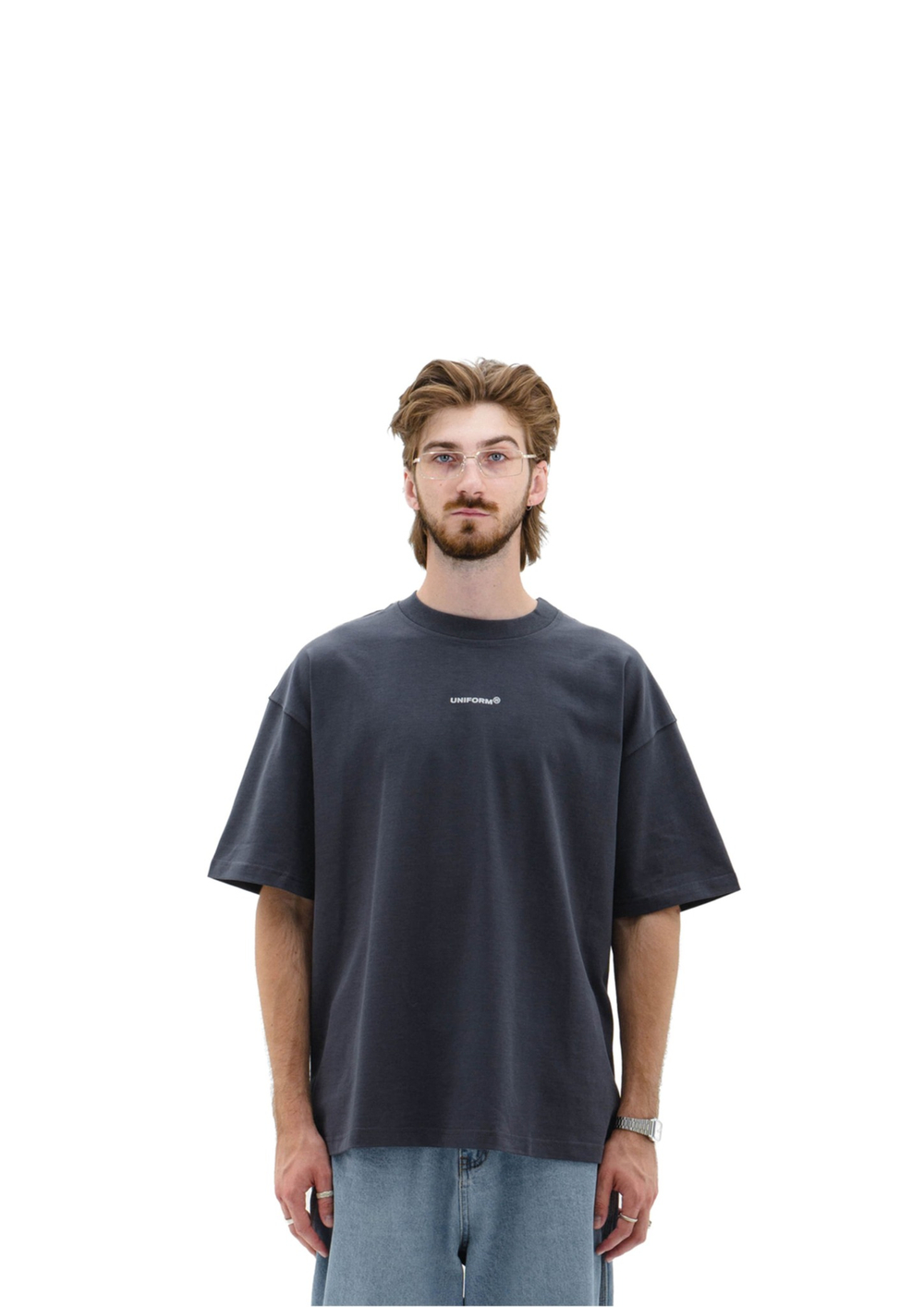 Футболка UNIFORM Heavy minilogo графит/белый