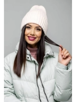 шапка вязаная теплая зимняя с отворотом стильная