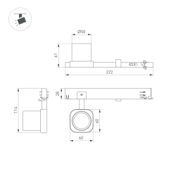 Светильник LGD-DIAFILM-4TR-R60-10W Warm2700 (WH, 38 deg, 230V) (Arlight, IP20 Металл, 5 лет) 061488
