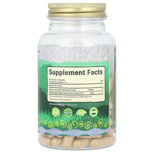 Maju Superfoods, Органический гриб из гривы, 90 капсул