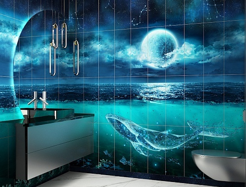 Панель ПВХ фотопечать 3D Panda Звёздное сияние 2700х250 мм