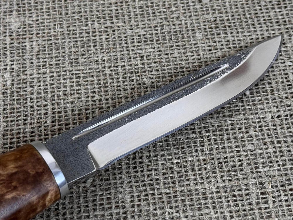 Финский нож Пуукко, сталь 95Х18, рукоять мореная карельская берёза