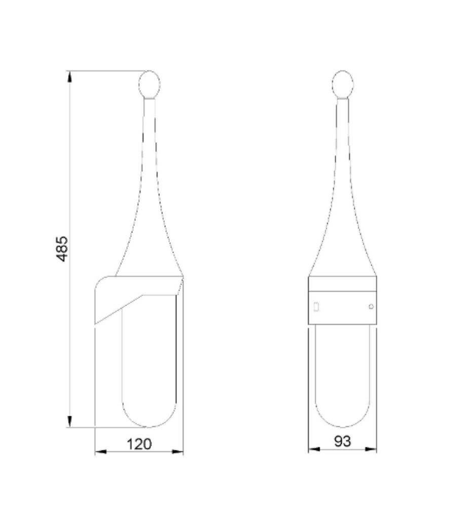 Ёршик туалетный настенный ABS BLACK 09109.N чёрный