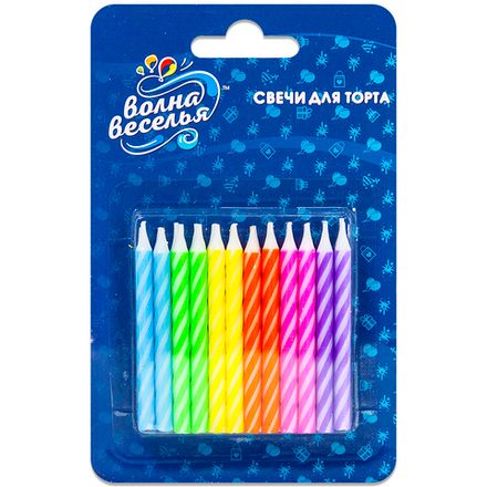 Свечи-пики "Радужный микс" 6 см 24 шт