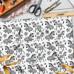 Ткань шелк Армани веселые зебры