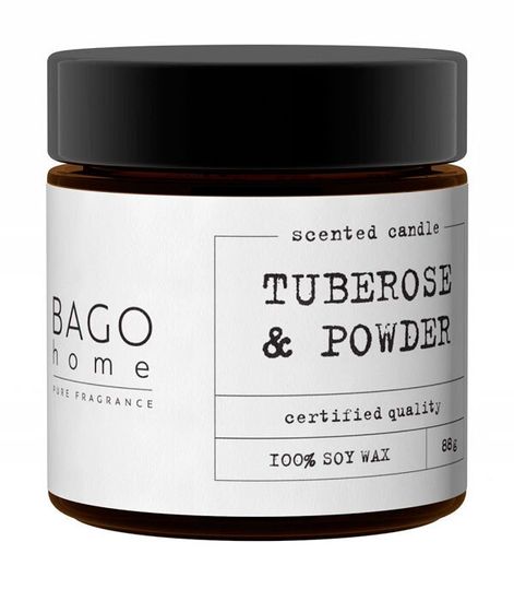 Тубероза и пудра, ароматическая свеча, Bago home