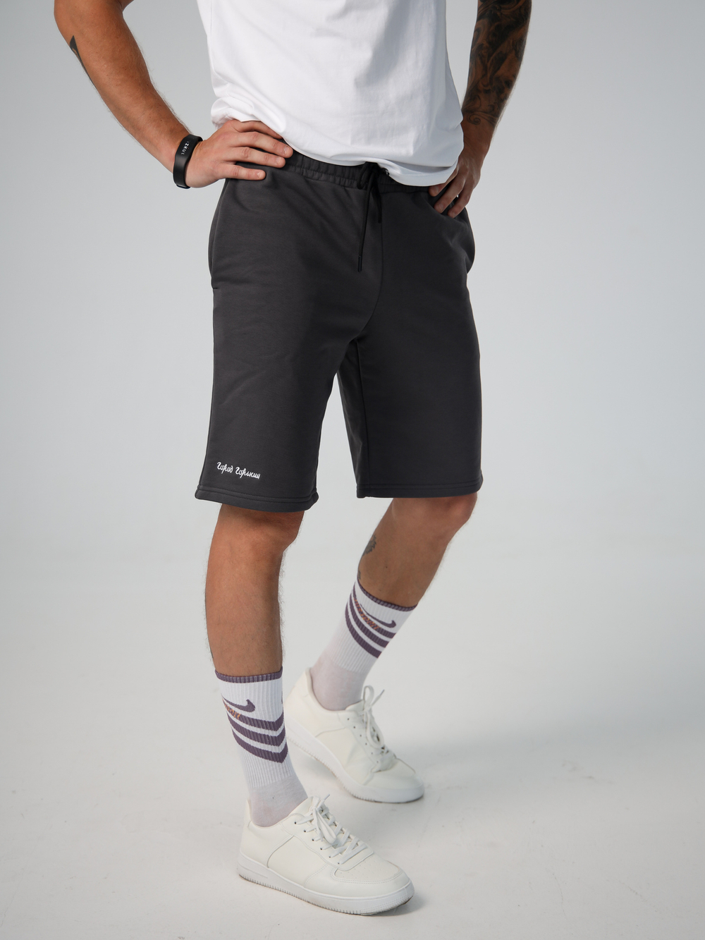 Шорты трикотажные графит серые Город Горький