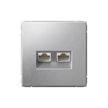 Розетка компьютерная 2-м ArtGallery RJ45 + RJ45 кат.5E механизм алюм. SE GAL000385