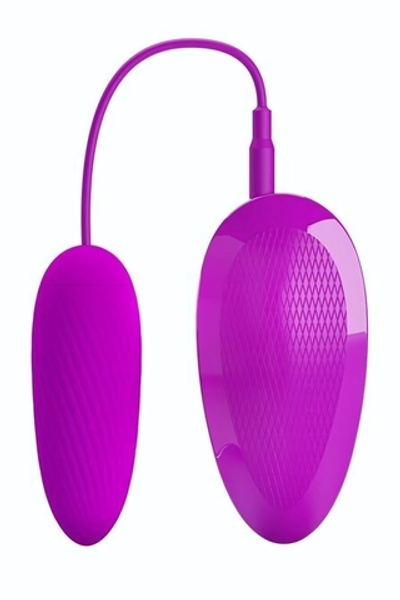 Мощное виброяйцо Naughty Egg с пультом управления и пульсацией (Цвет: лиловый)