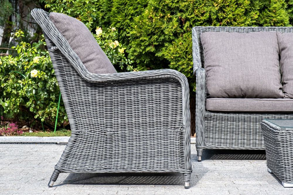 "Гляссе" лаунж-зона из искусственного ротанга, цвет графит