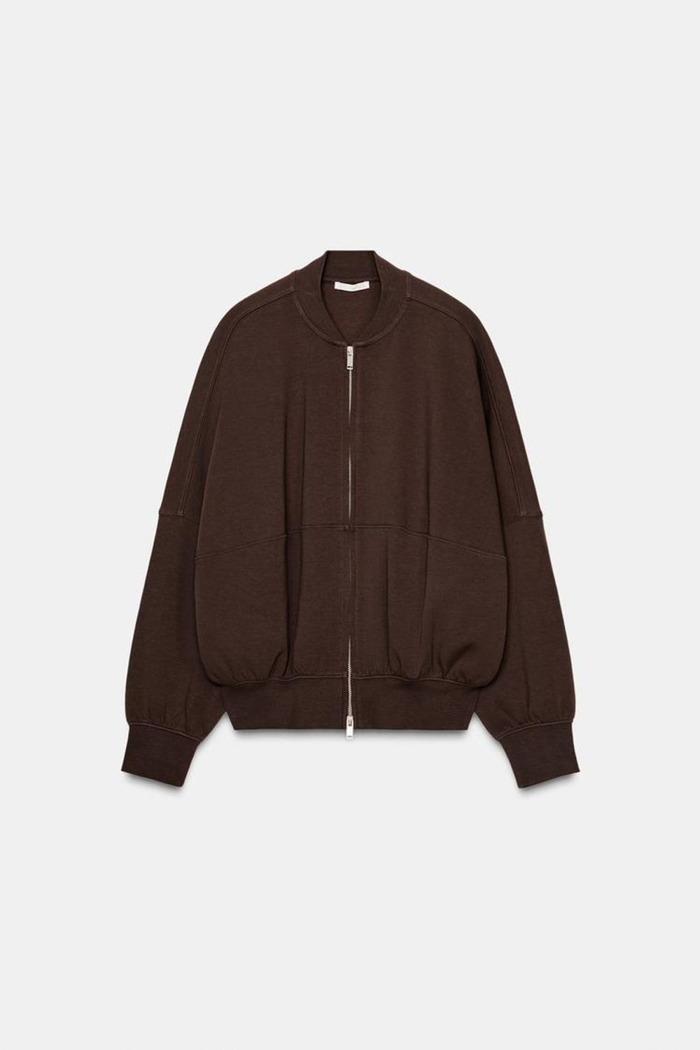 ZARA БОМБЕР INTERLOCK, КОРИЧНЕВЫЙ