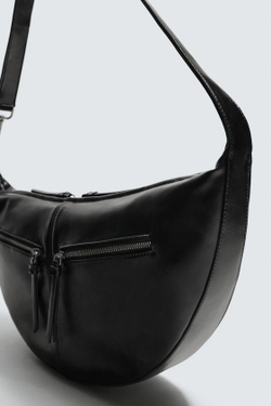 ZARA СУМКА С ОТДЕЛОЧНОЙ СТРОЧКОЙ, ЧЕРНЫЙ