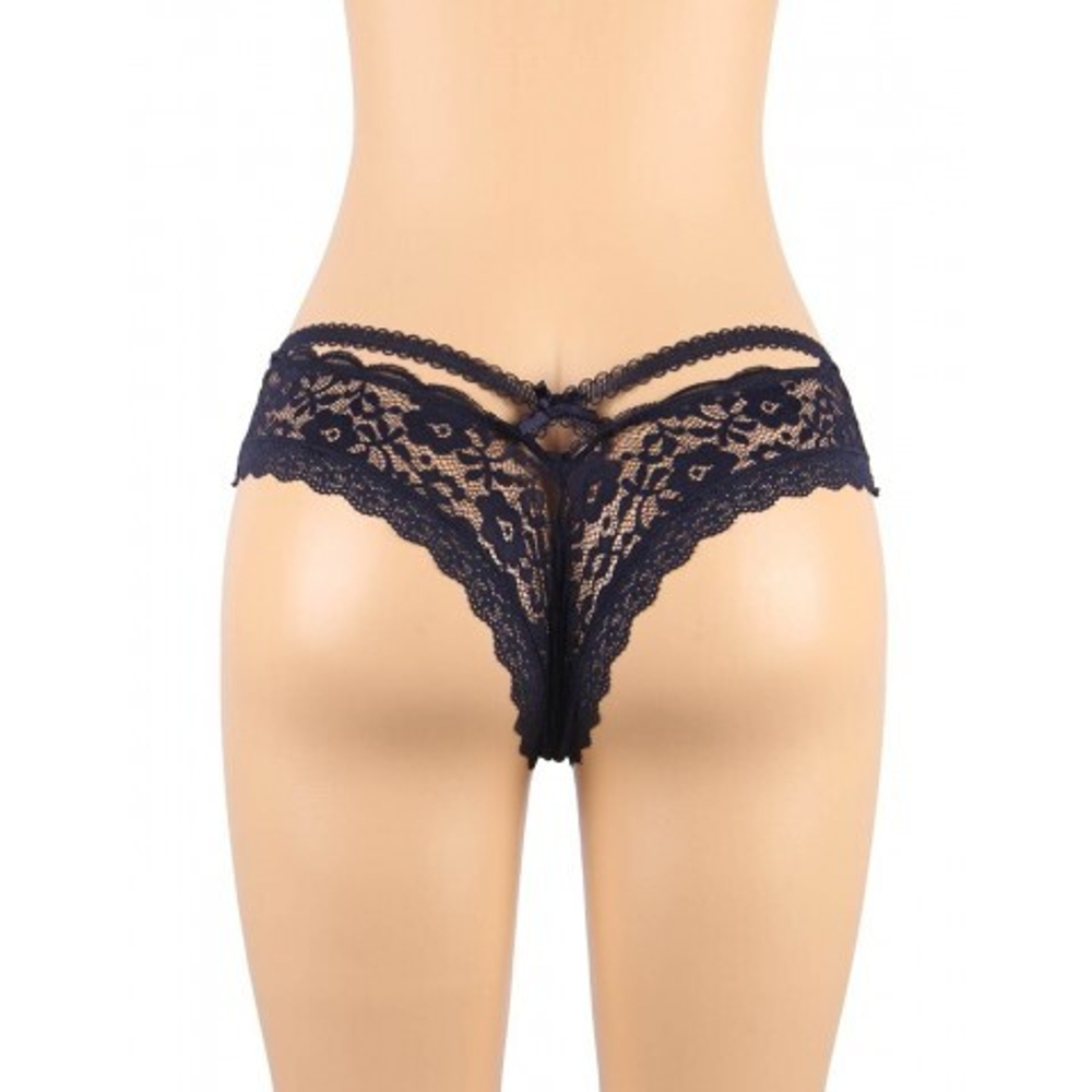 Трусики Sexy Floral, синие, M-L