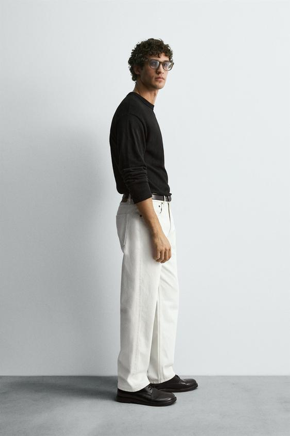 ZARA ДЖИНСЫ STRAIGHT ДЛИНОЙ ДО ЩИКОЛОТКИ, БЕЛЫЙ