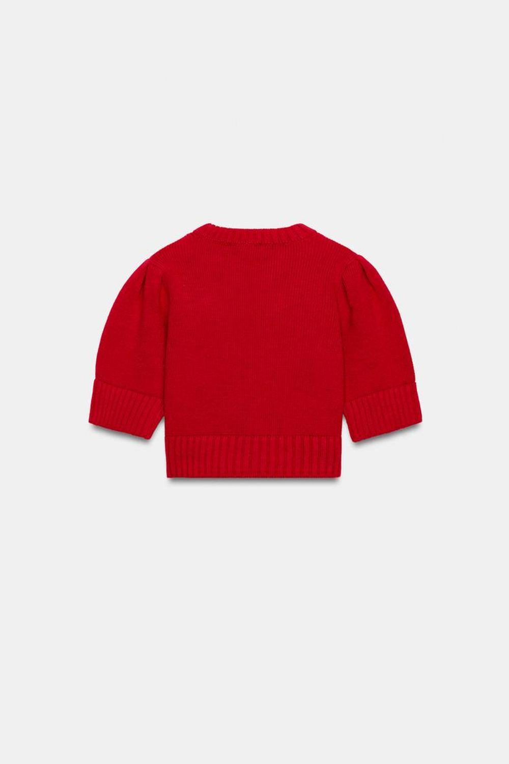 ZARA СВИТЕР С КОРОТКИМИ РУКАВАМИ, КРАСНЫЙ