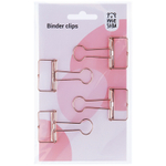 Зажимы для бумаг 32мм, MESHU "Rose Gold", 4шт., пакет с европодвесом