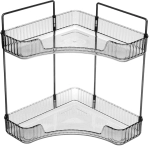 Полка для ванны угловая двойная «Фреш»серая 25,7х29,7х25,7см