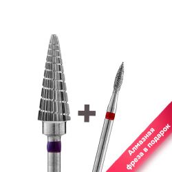 Твердосплавная фреза Тайфун Хильда Конус заостренный, фиолетовая, 6мм