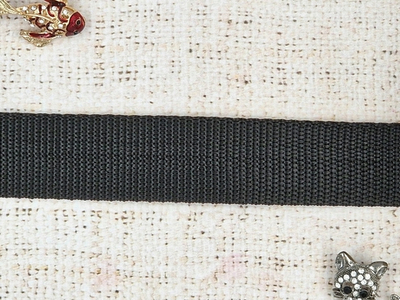 Лента ременная стропа хлопок, 49% х/б, 28% п/э, 23% пп, 24,2 гр/м, ш. 3,8 см, чёрный
