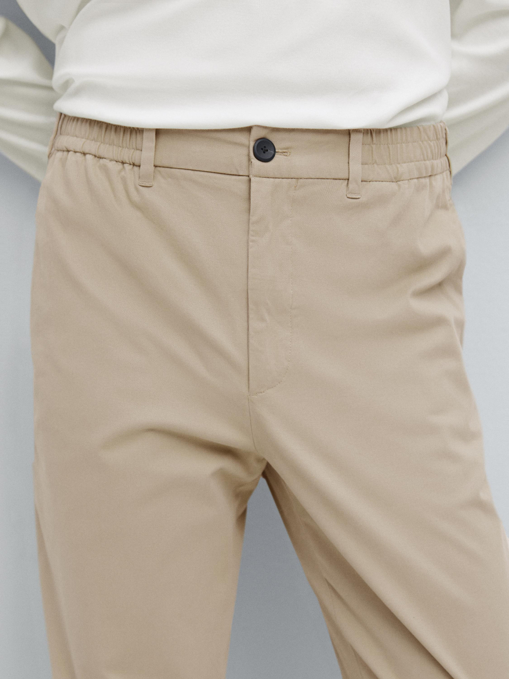 Massimo Dutti Брюки-джогерры свободного кроя, бежевый