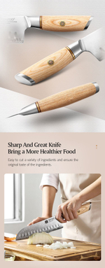 Кухонный нож Xinzuo B37S Santoku нож 7 дюймов клинок 3 Layers Composite рукоять дерево pakka, длина лезвия 18,2 см