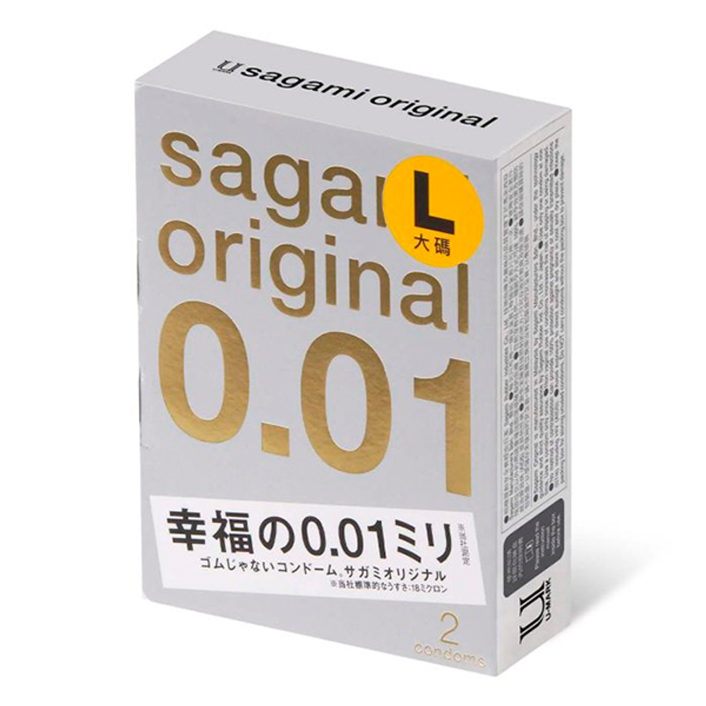 Презервативы увеличенного размера Sagami Original 0.01 L-size 2шт