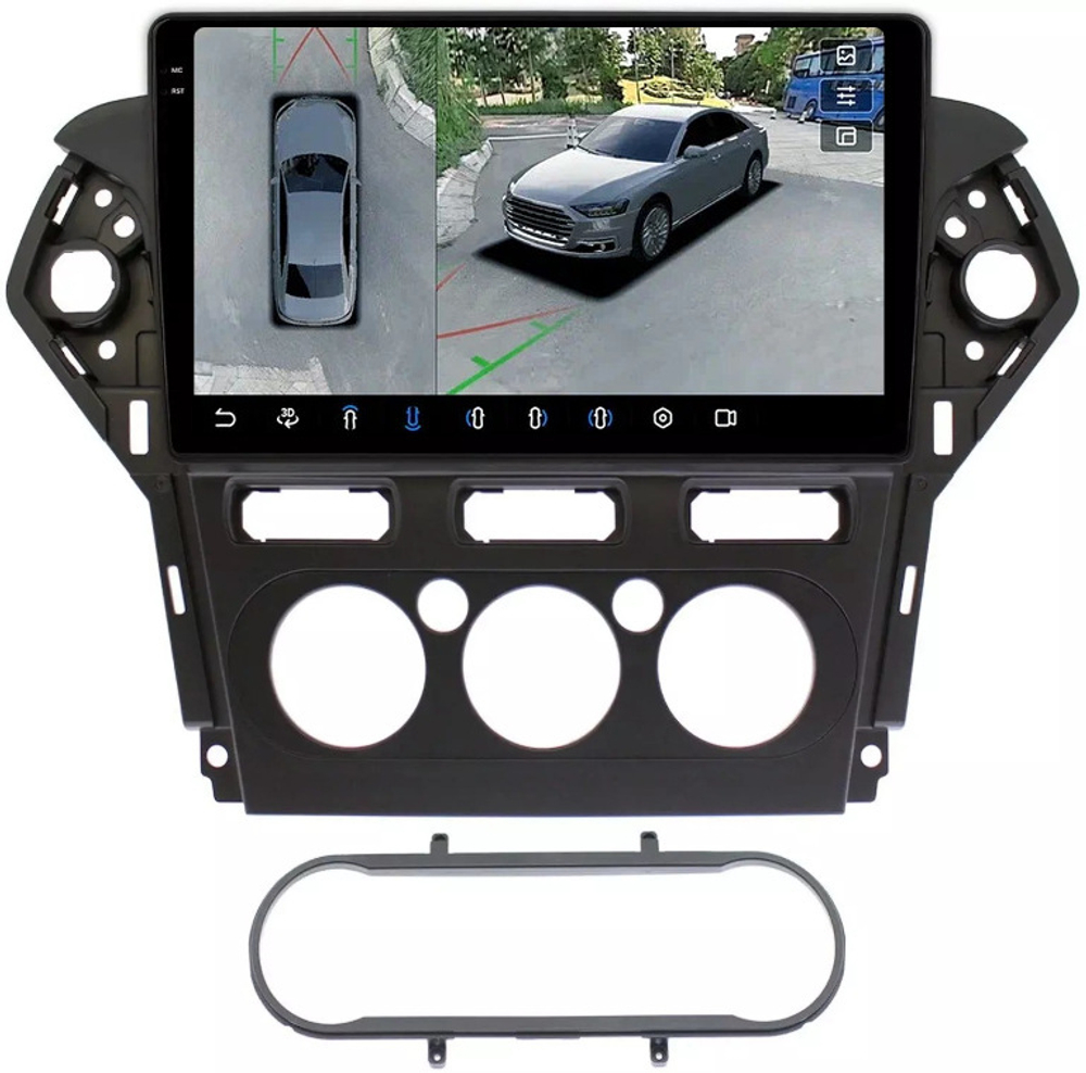 Магнитола для Ford Mondeo 4 2010-2014 - FarCar BX1231-2M-360 монитор 10.36" 2K QLED на Android 13, 6Гб+128Гб, CarPlay, 4G SIM-слот, 4 камеры в комплекте