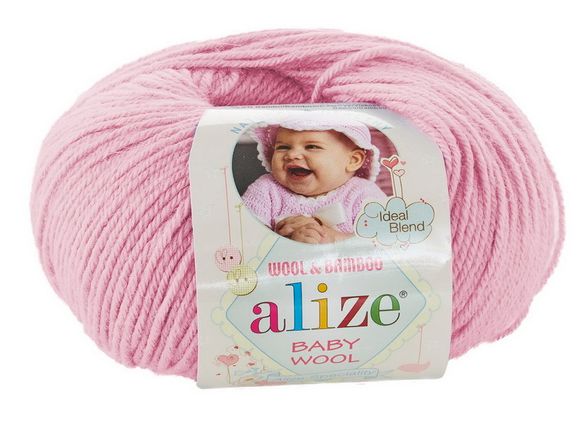 Пряжа Baby wool ( Alize) 185 Светло-розовый, фото